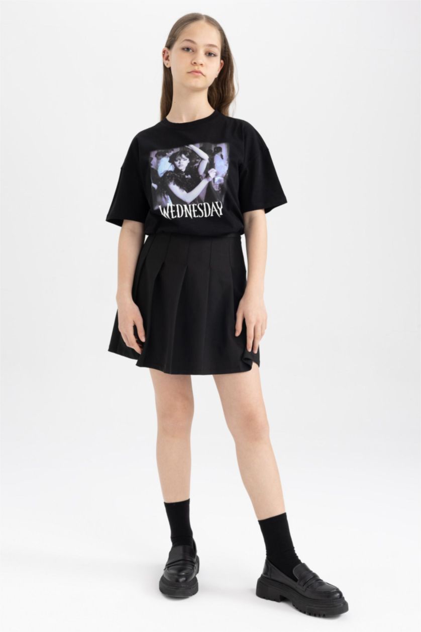 Girls & Teens Black Girls Wednesday Oversize Fit Short Sleeve T-Shirt
