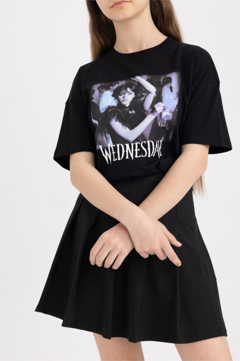 Girls & Teens Black Girls Wednesday Oversize Fit Short Sleeve T-Shirt