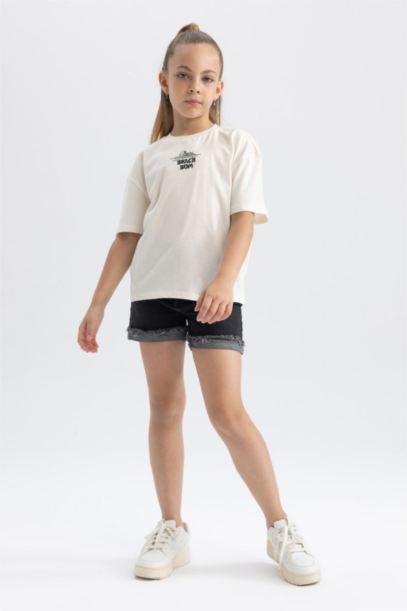 بنات بيج فاتح تي شيرت بناتي بقصة مريحة من سنوبي