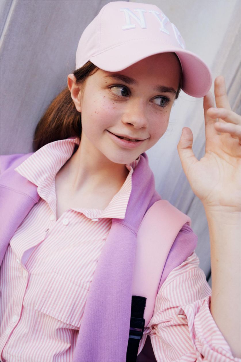 بنات زهري قميص كم طويل بوبلين قصة واسعة