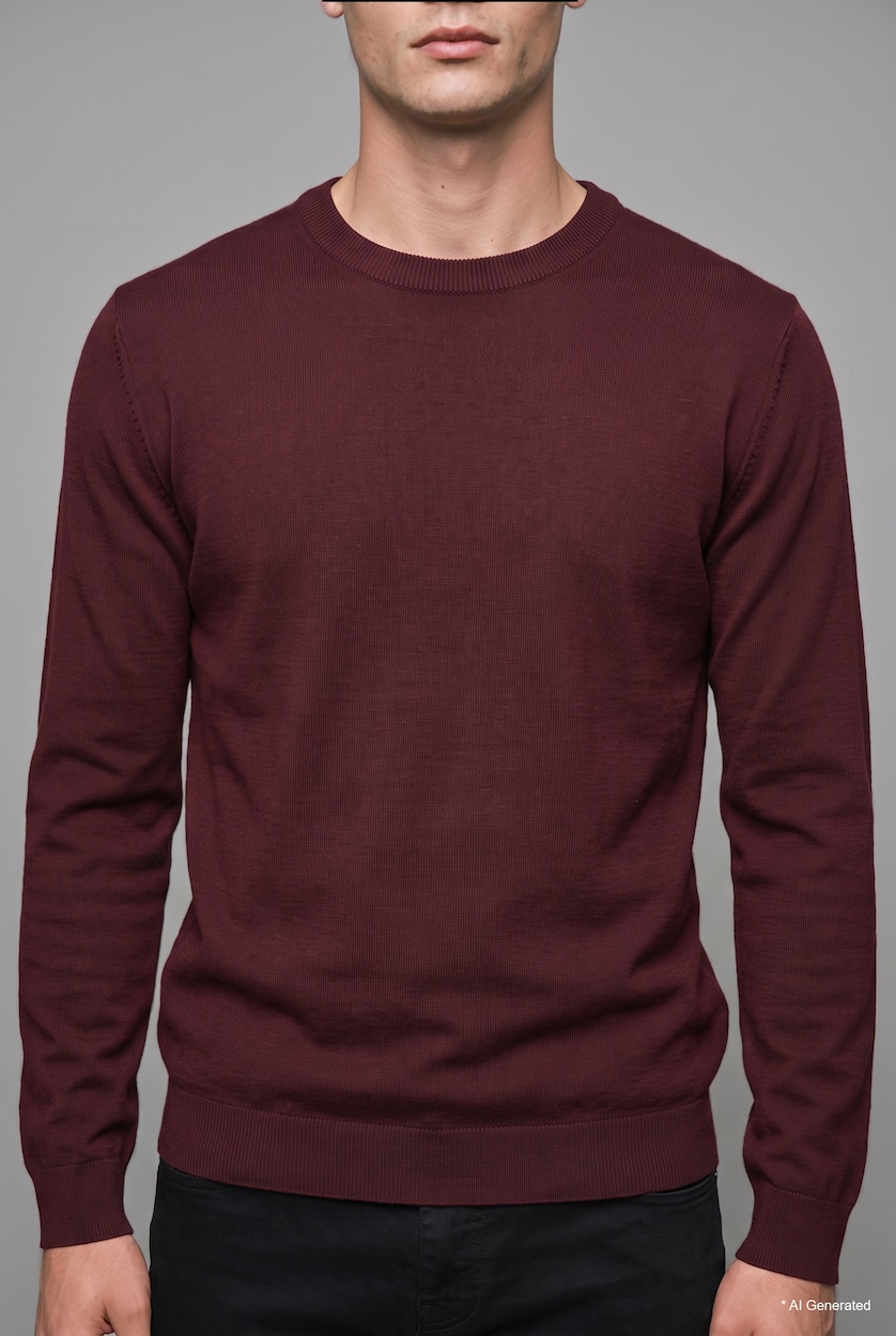 Men Bordeaux Pullover