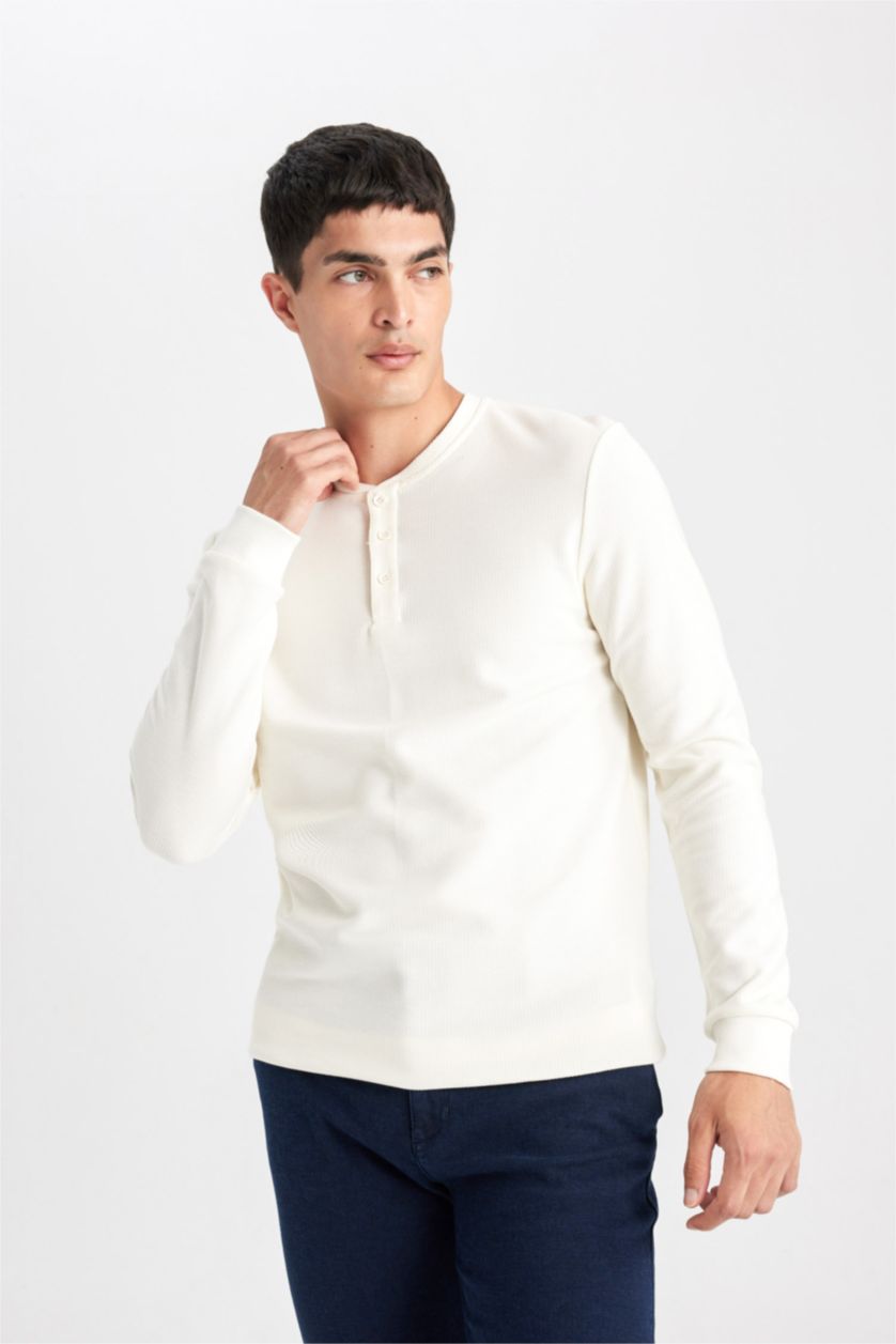 رجالي بيج فاتح تيشيرت سليم فيت