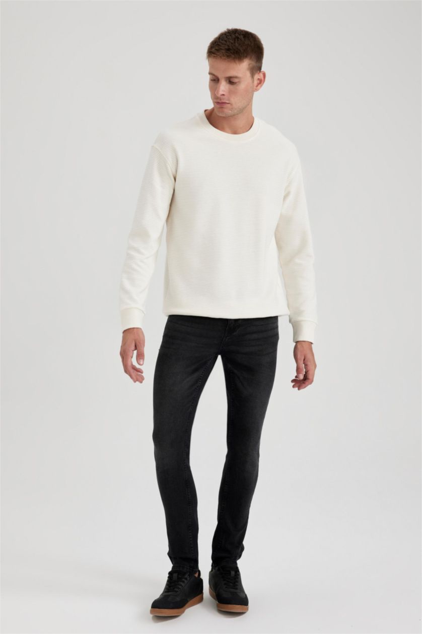 Мужчины Бежевый Свитшот базовый комфортного кроя