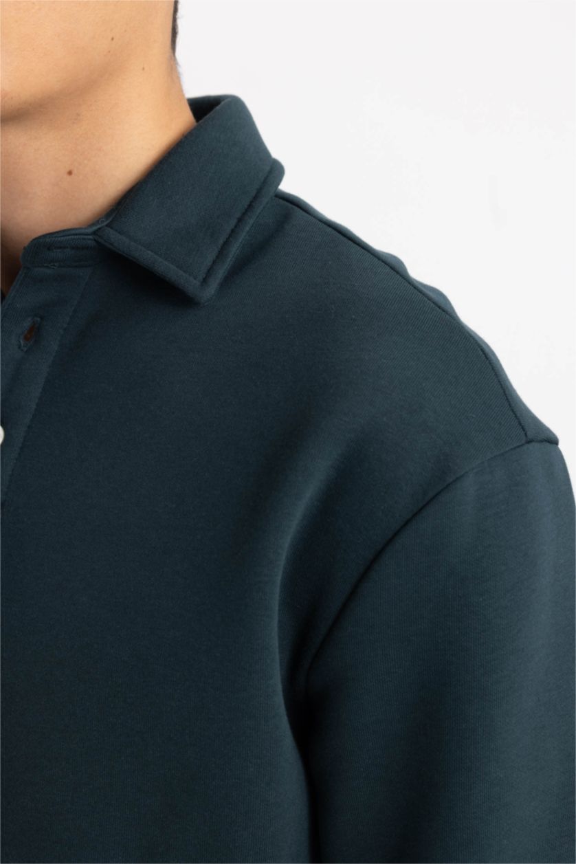 MAN Dark Green Comfort Fit Thick Sweatshirt Fabric Sweatshirt