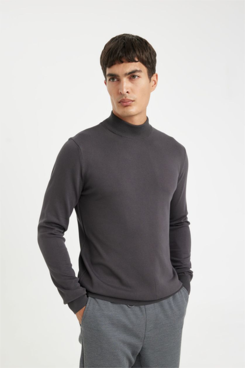 رجالي أنثرا بلوفر تريكو قصة عادية هاف كول بسوسته