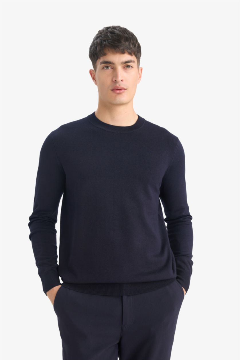 Ерлер әскери-теңіз қалыпты пішім дөңгелек жаға трикотаж Пулловер