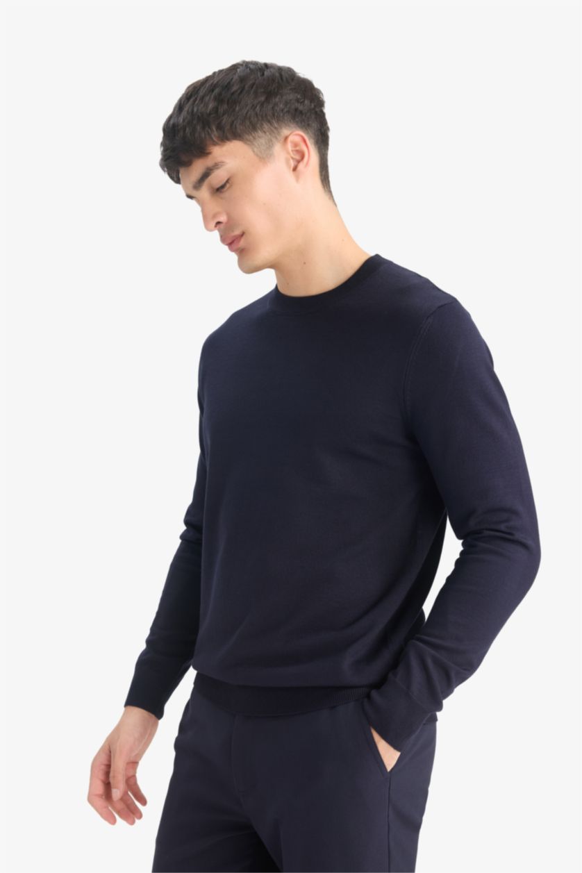 Ерлер әскери-теңіз қалыпты пішім дөңгелек жаға трикотаж Пулловер