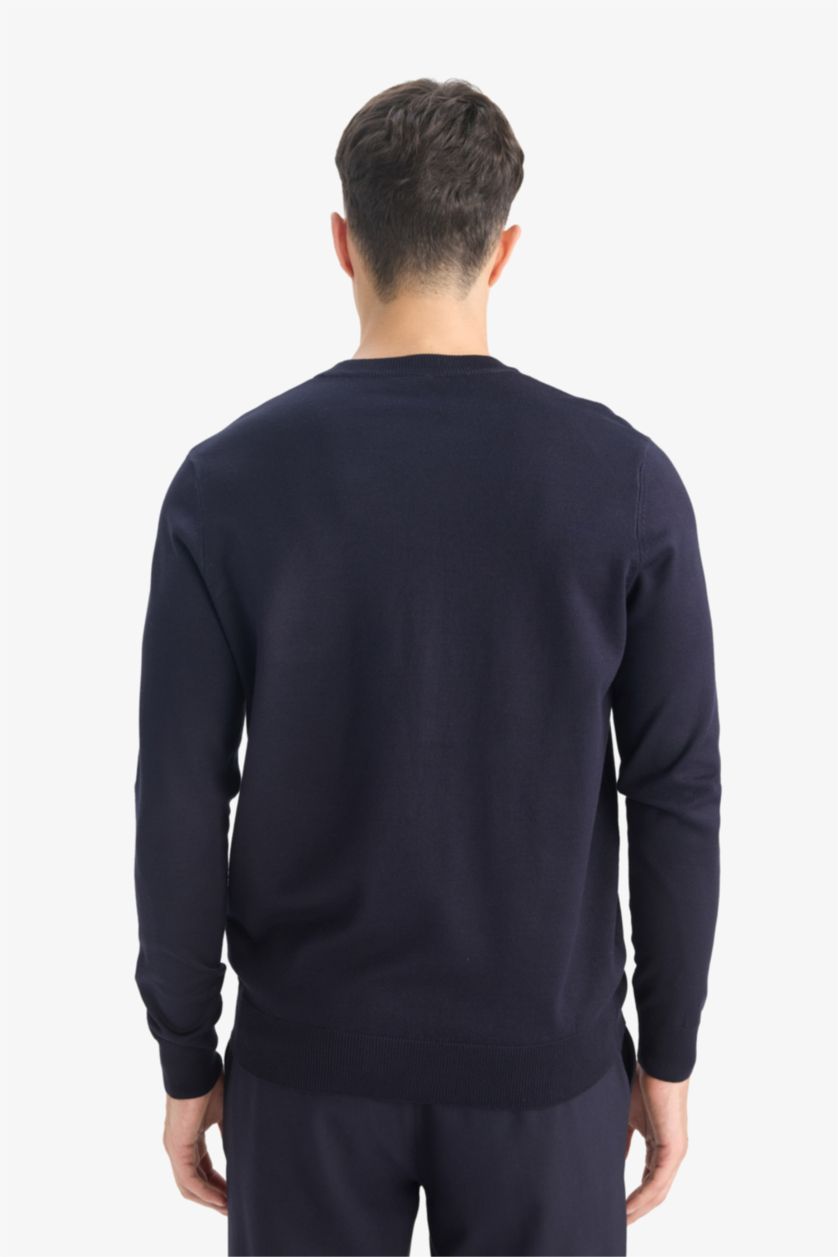 Ерлер әскери-теңіз қалыпты пішім дөңгелек жаға трикотаж Пулловер