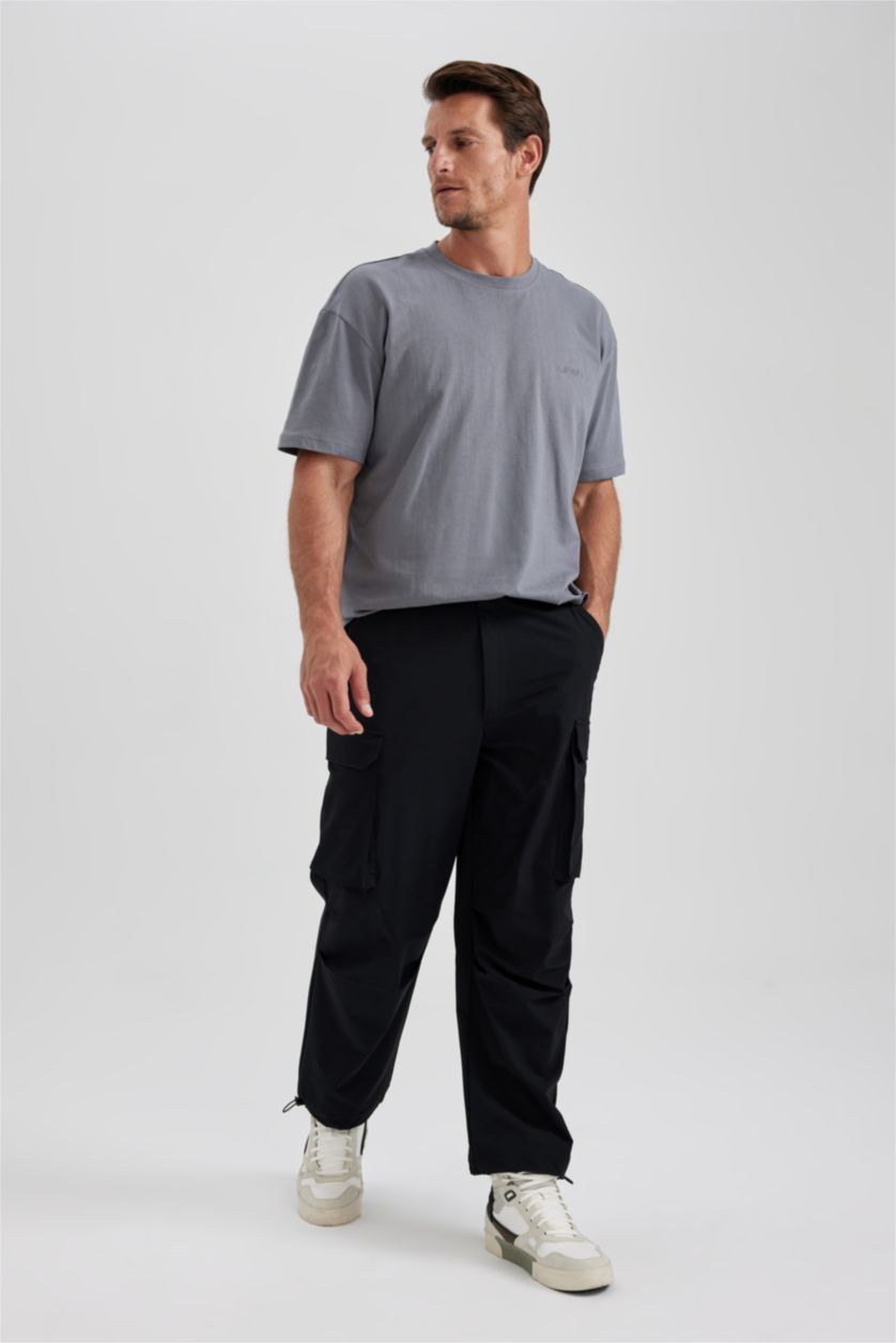 Erkek Siyah Relax Fıt Pantolon