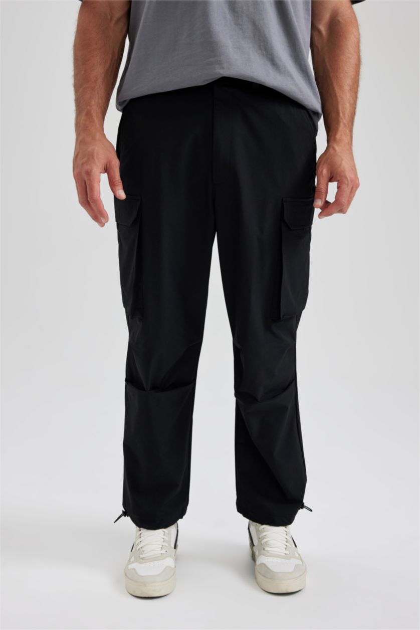 Erkek Siyah Relax Fıt Pantolon