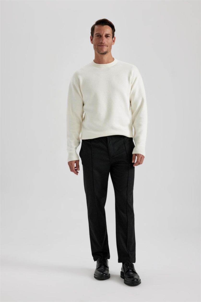 Ерлер қара қалыпты пішім тұрақты етек Шалбар