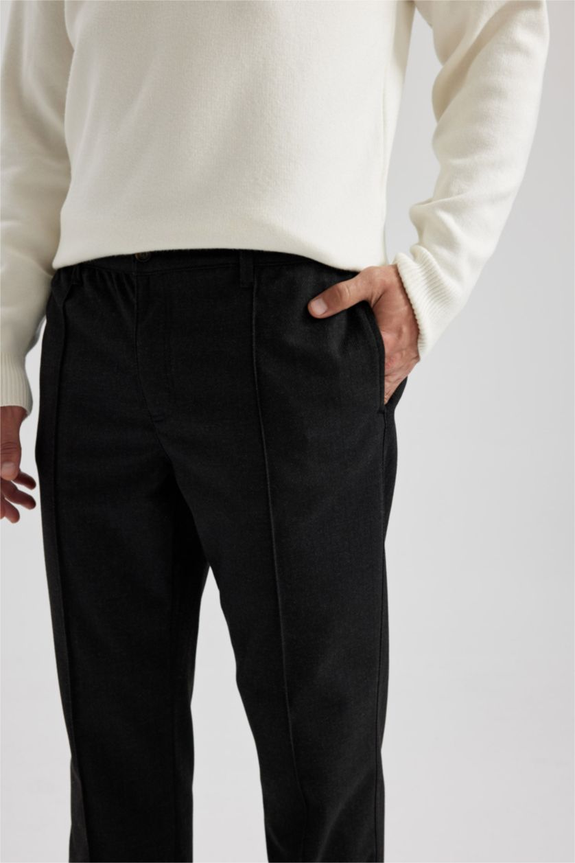 Ерлер қара қалыпты пішім тұрақты етек Шалбар