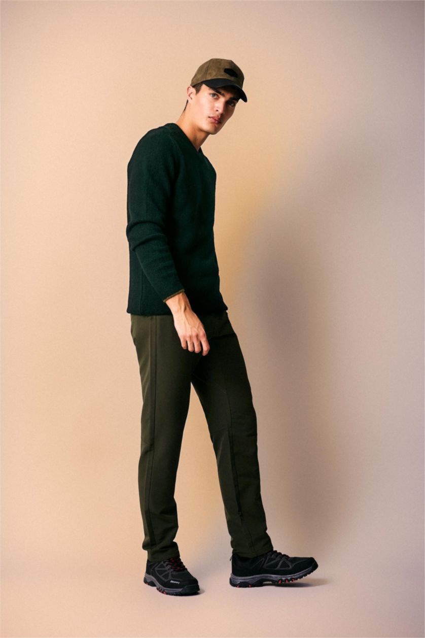 Ерлер Қараңғы Хаки қалыпты пішім Шалбар