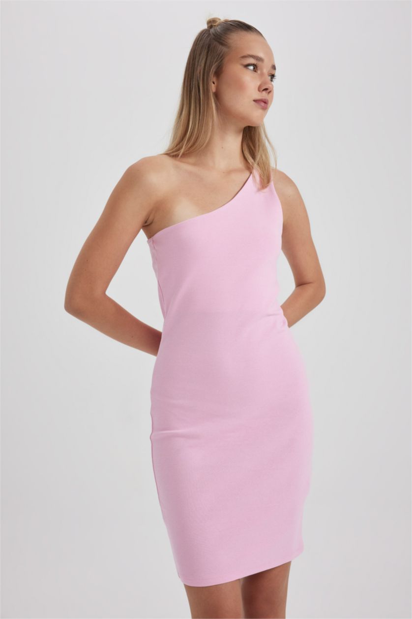 Женщины Светло-розовый Платье с коротким рукавом, Coool