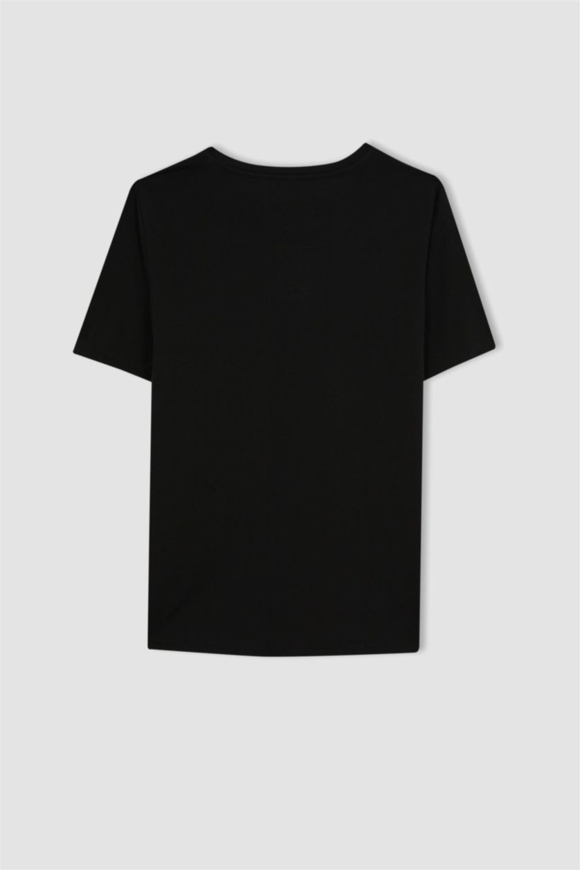 FEMME Noir T-shirt à manches courtes Coupe Régulière