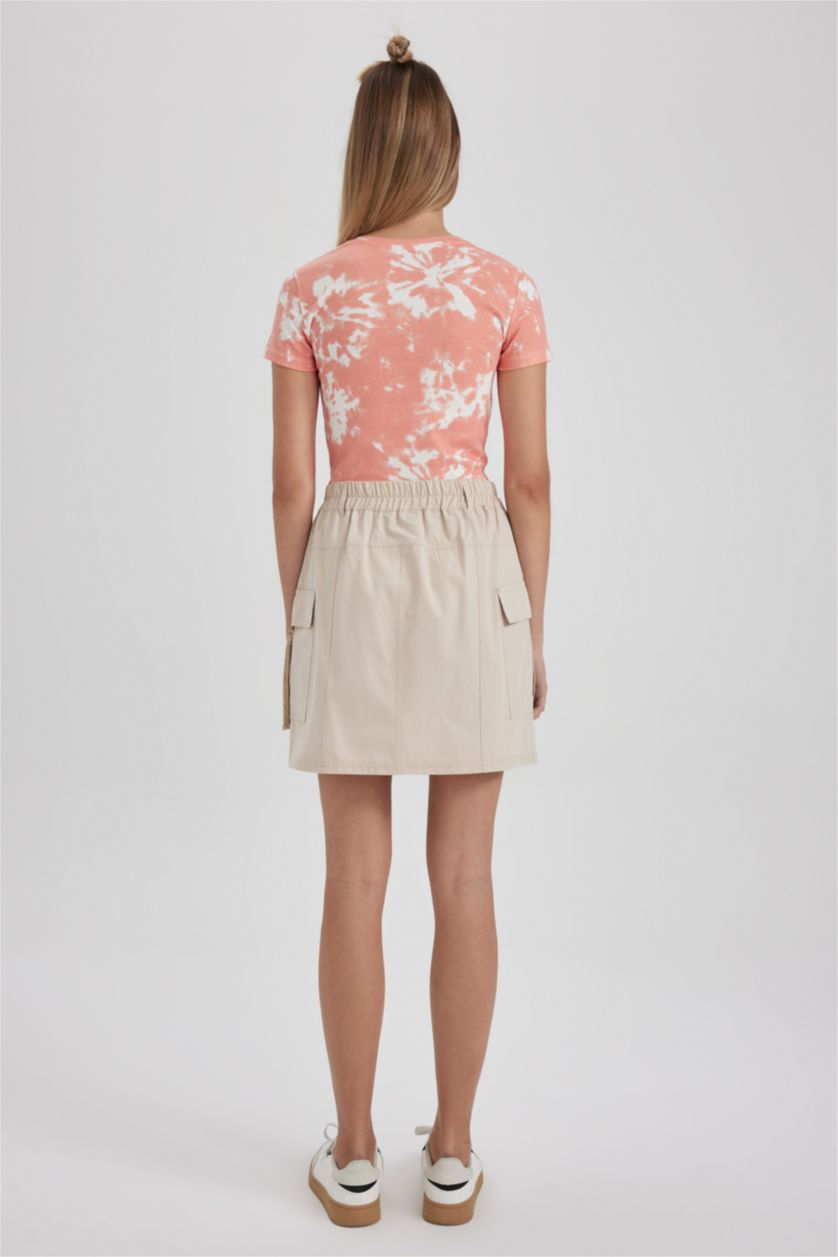 FEMME Beige Jupe Popeline