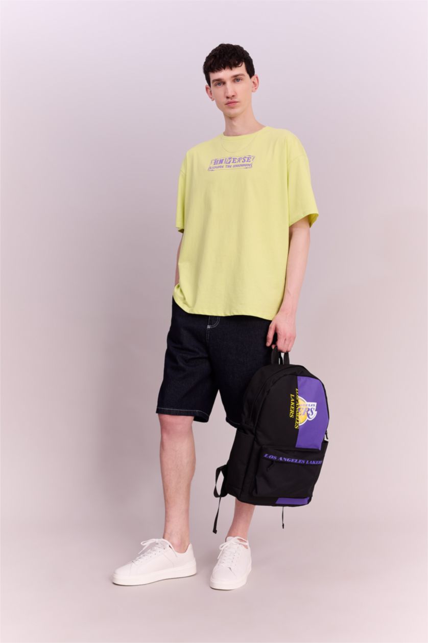 Мужчины Разноцветный Рюкзак NBA Los Angeles Lakers водоотталкивающий унисекс, Школьная коллекция