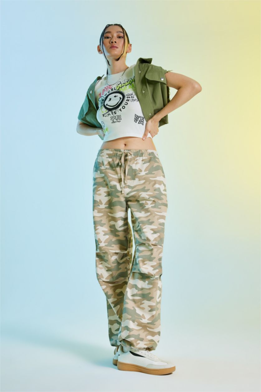 Kadın Haki Paraşüt Pantolon