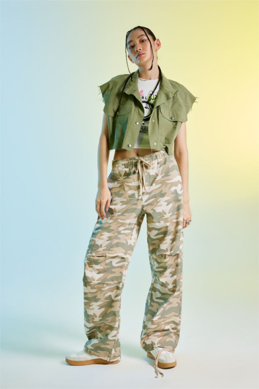 Kadın Haki Paraşüt Pantolon