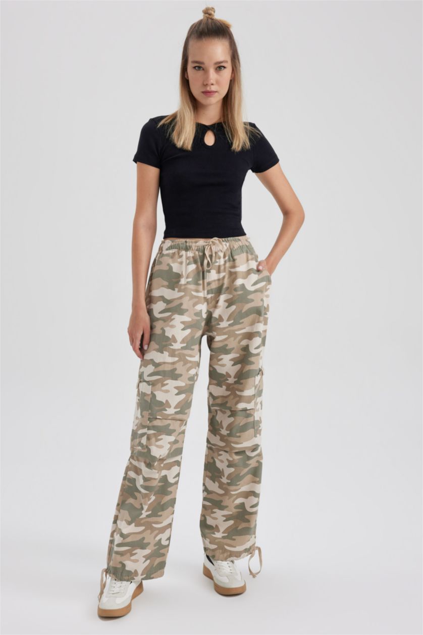 Kadın Haki Paraşüt Pantolon