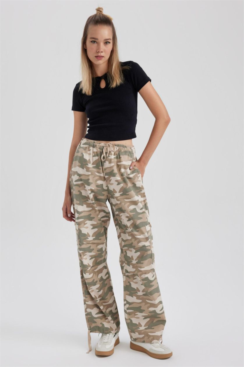 Kadın Haki Paraşüt Pantolon