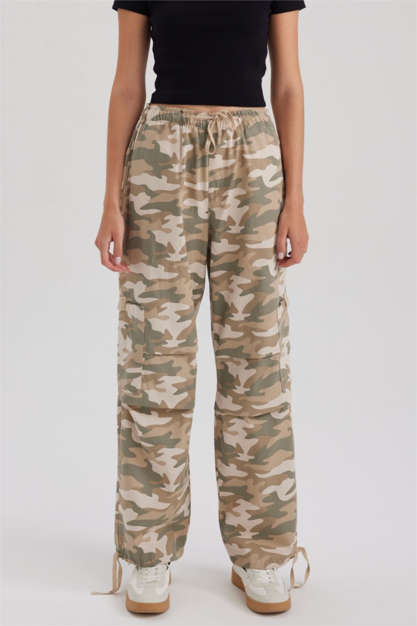 Kadın Haki Paraşüt Pantolon