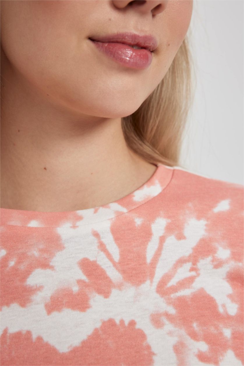 Женская Лососевый Футболка с коротким рукавом и принтом, Coool