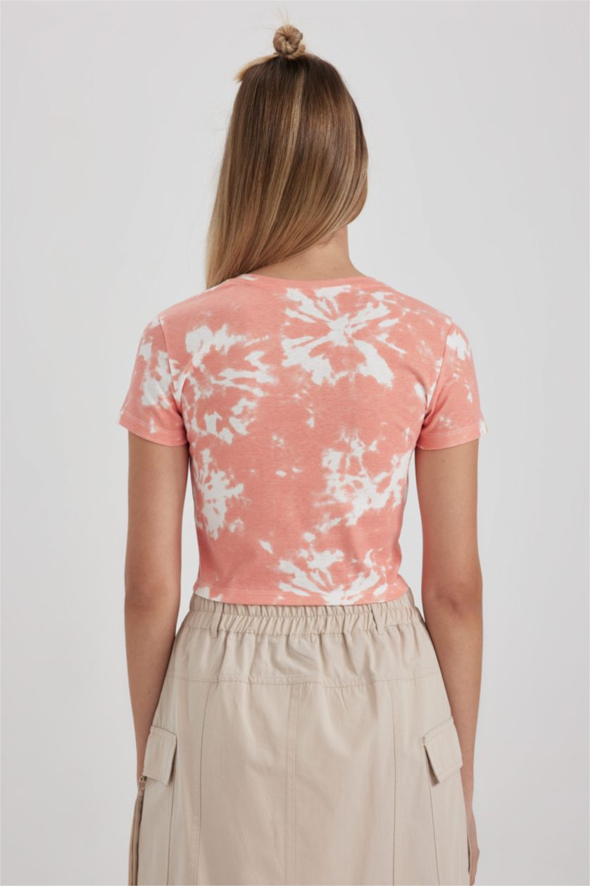 Женская Лососевый Футболка с коротким рукавом и принтом, Coool