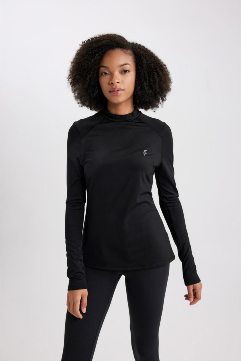 Женщины Черный Standard Fit Long Sleeve T-Shirt
