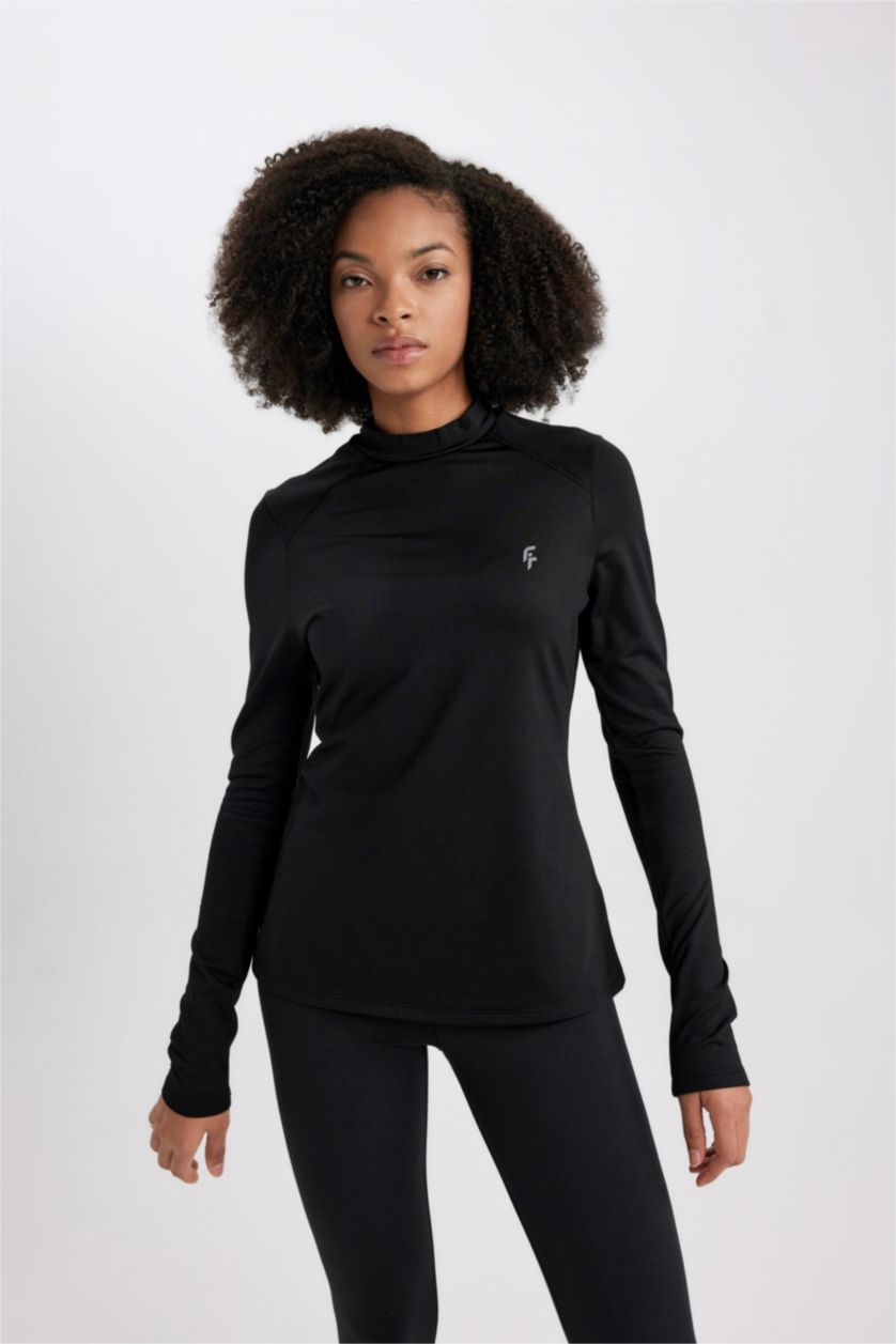 Женщины Черный Standard Fit Long Sleeve T-Shirt