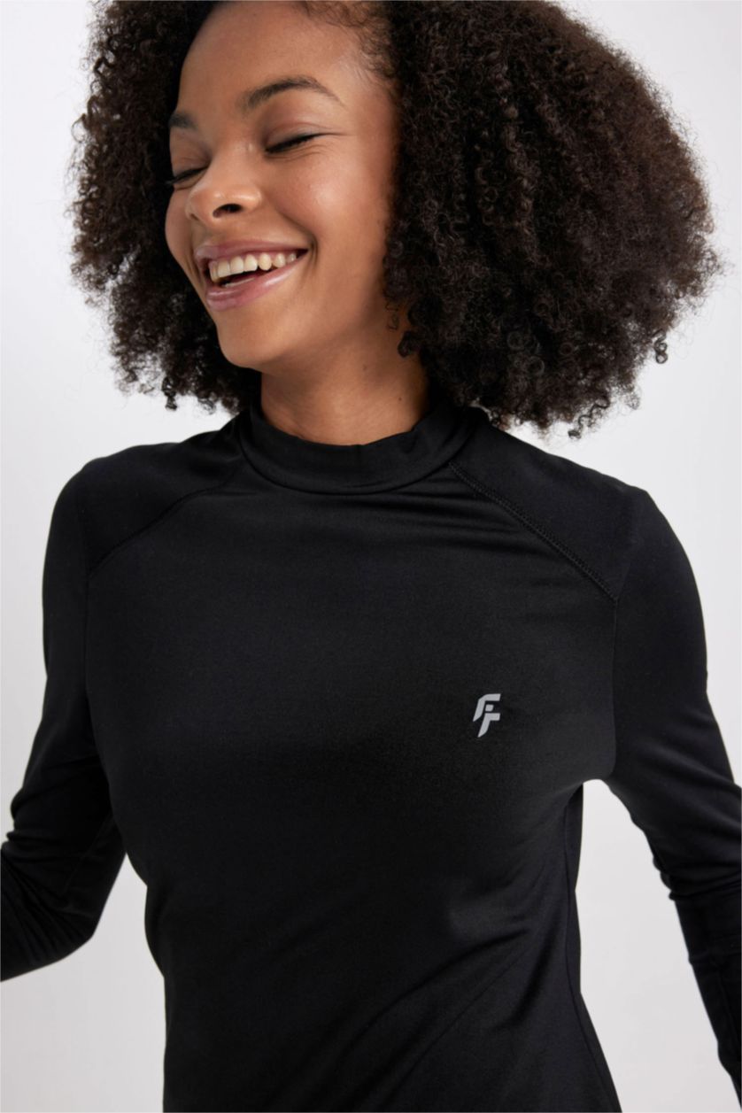 Женщины Черный Standard Fit Long Sleeve T-Shirt