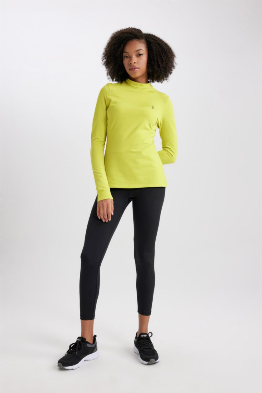 WOMAN Yellow DeFactoFit Standard Fit Slogan Printed T-Shirt