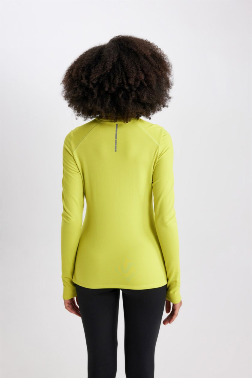 WOMAN Yellow DeFactoFit Standard Fit Slogan Printed T-Shirt