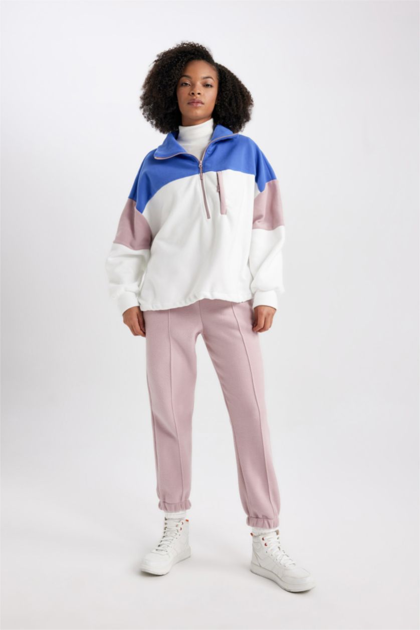 Kadın Ekru DeFactoFit Standart Fit Polar Sweatshirt