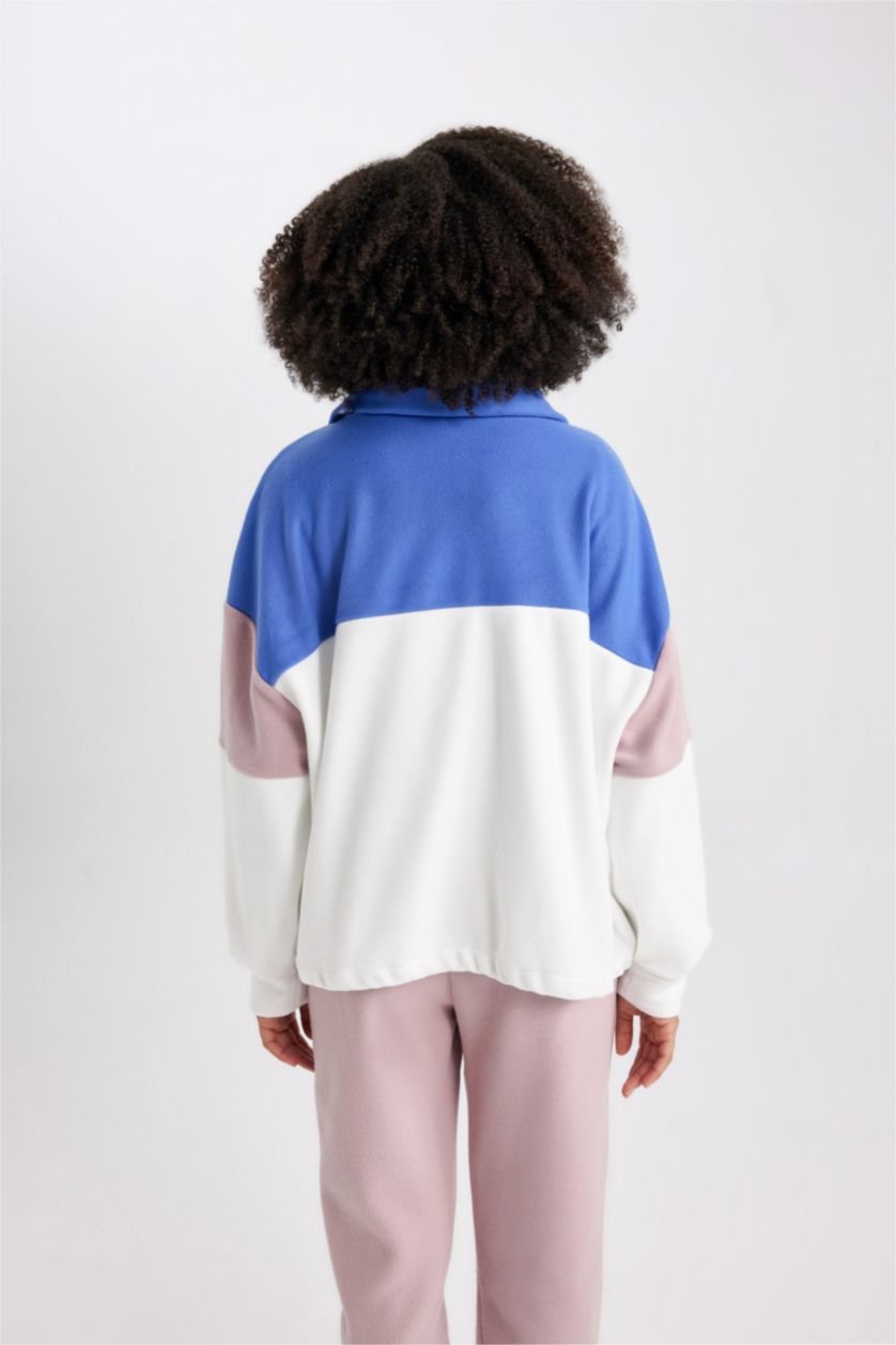 Kadın Ekru DeFactoFit Standart Fit Polar Sweatshirt