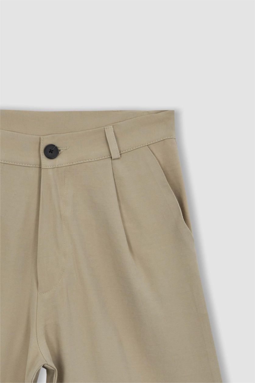 WOMAN Beige High Waist Shorts