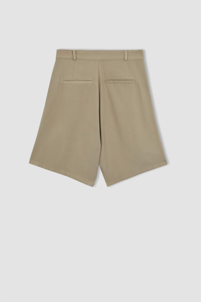 WOMAN Beige High Waist Shorts
