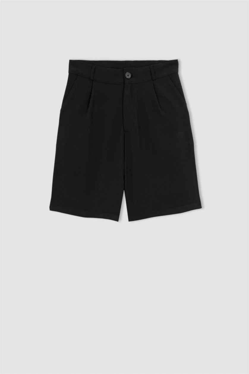 حريمي أسود شورت بجيب وخصر عالي