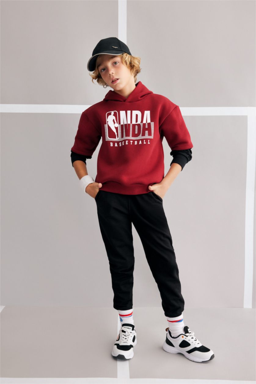BOYS & TEENS Bordeaux Oversize Fit NBA Licensed Hooded Sweatshirt