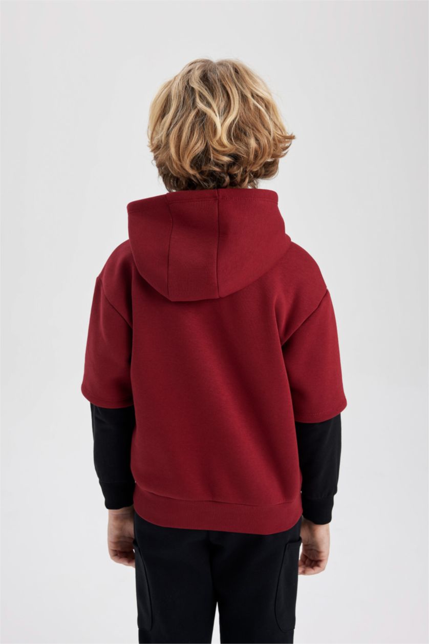 BOYS & TEENS Bordeaux Oversize Fit NBA Licensed Hooded Sweatshirt