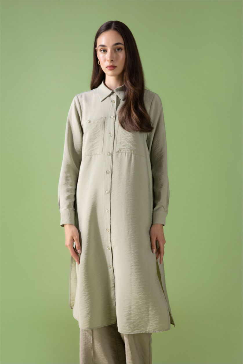 WOMAN Light Khaki Relax Fit Long Sleeve Tunic