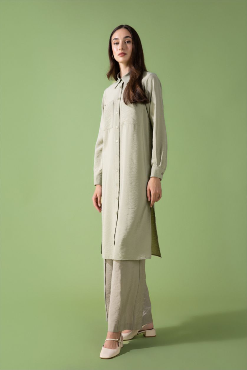 WOMAN Light Khaki Relax Fit Long Sleeve Tunic