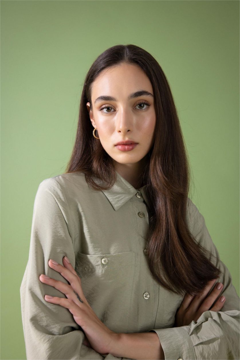 WOMAN Light Khaki Relax Fit Long Sleeve Tunic