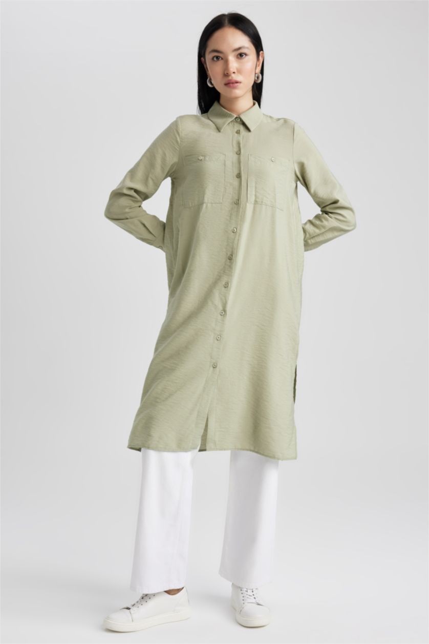 WOMAN Light Khaki Relax Fit Long Sleeve Tunic