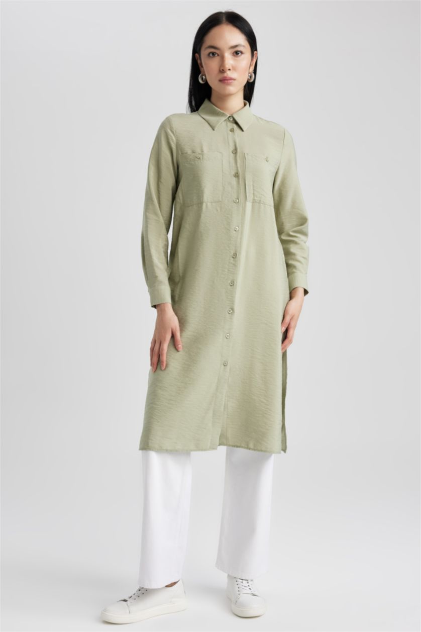 WOMAN Light Khaki Relax Fit Long Sleeve Tunic