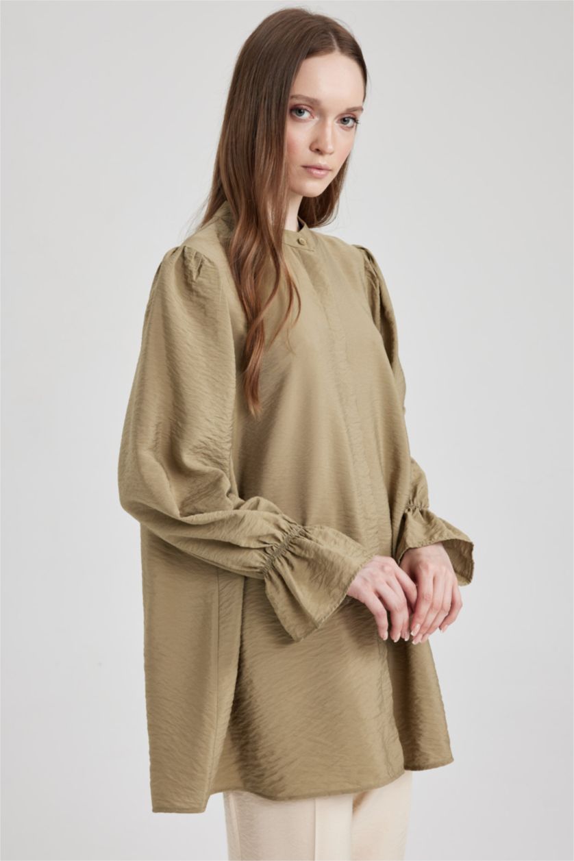 WOMAN Khaki Regular Fit Long Sleeve Tunic