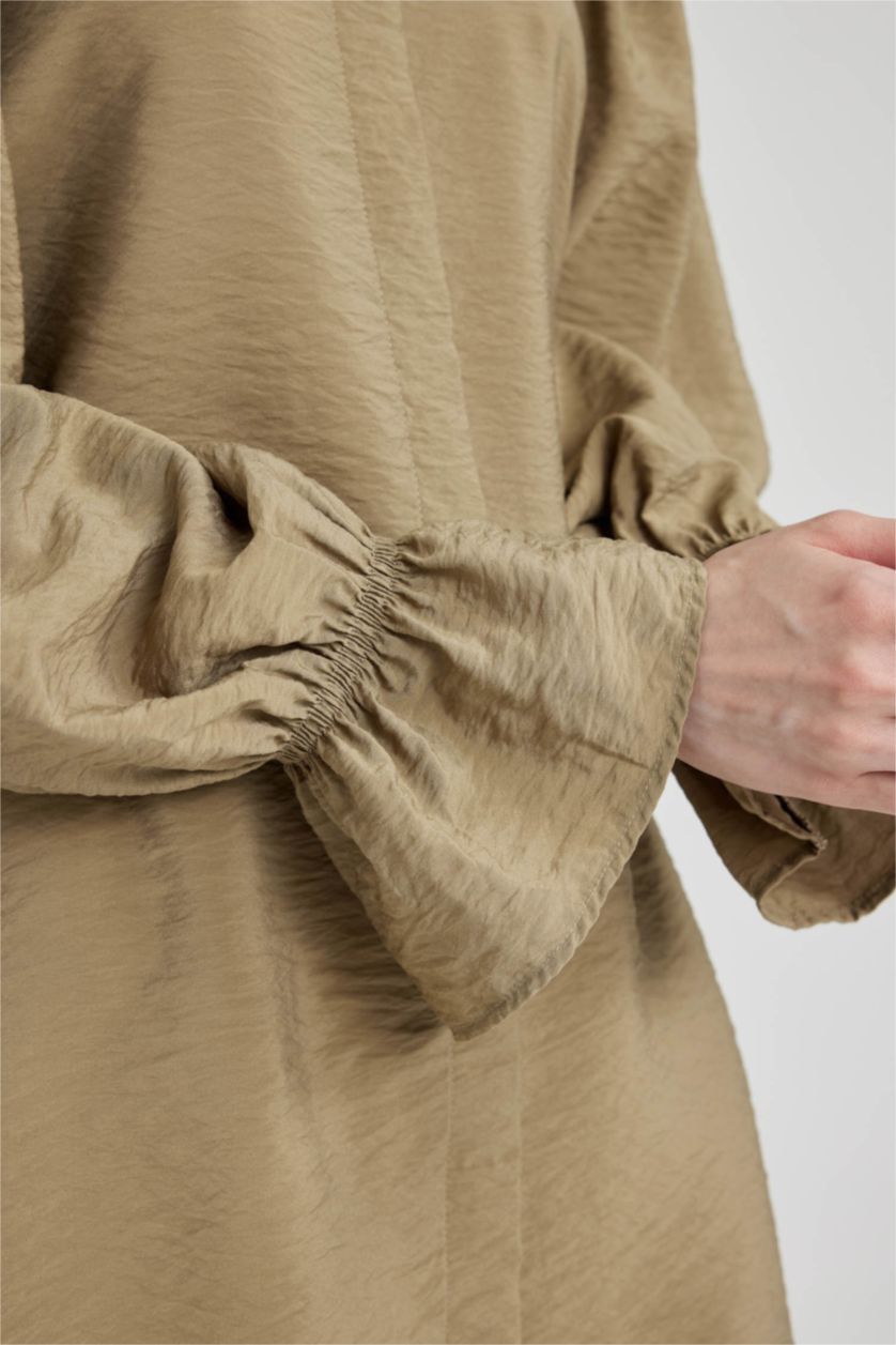 WOMAN Khaki Regular Fit Long Sleeve Tunic