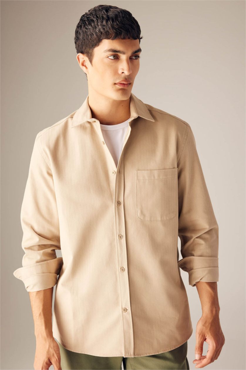 MAN Sand Regular Fit Cotton Long Sleeve Shirt