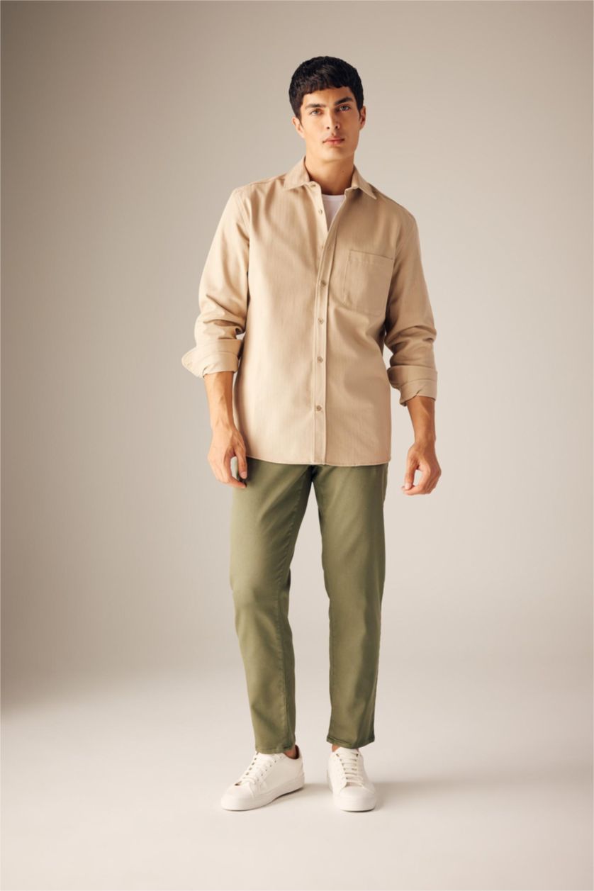MAN Sand Regular Fit Cotton Long Sleeve Shirt
