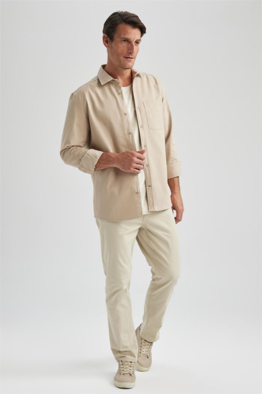 MAN Sand Regular Fit Cotton Long Sleeve Shirt